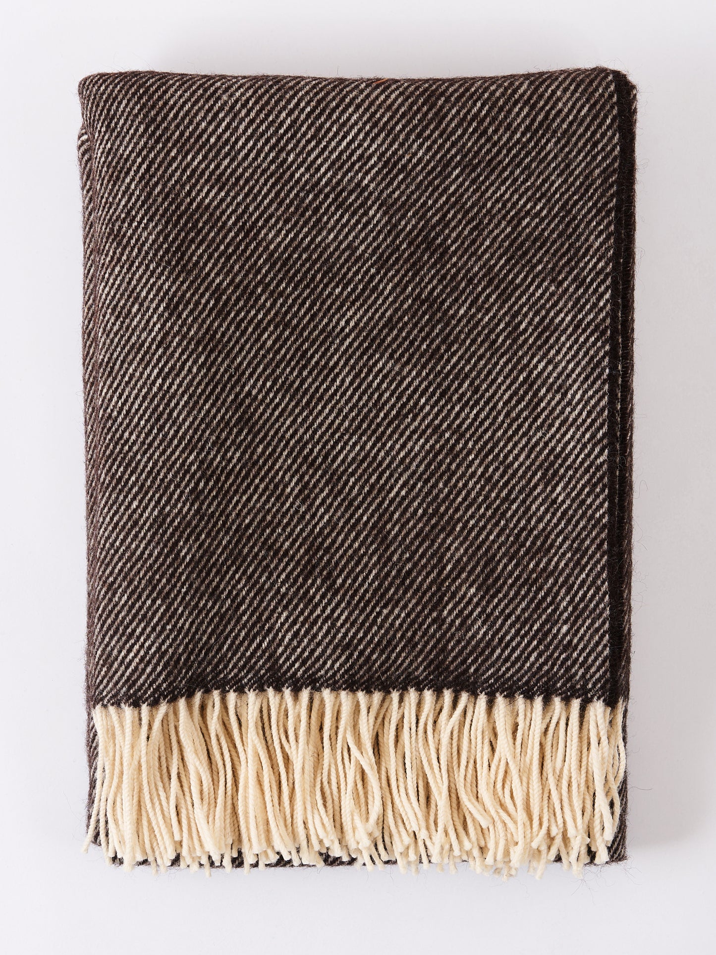 British Wool Throw Blanket - Black