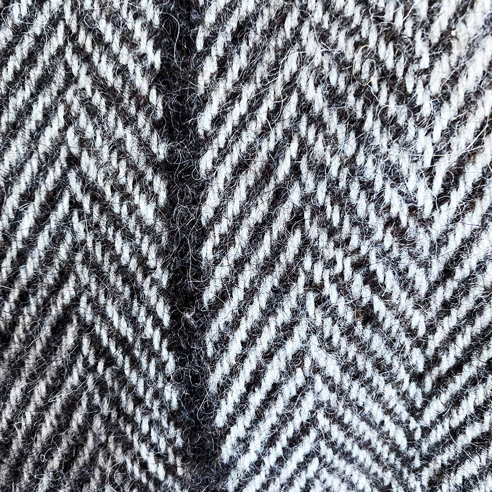 Lerwick Shetland Throw - Black Herringbone