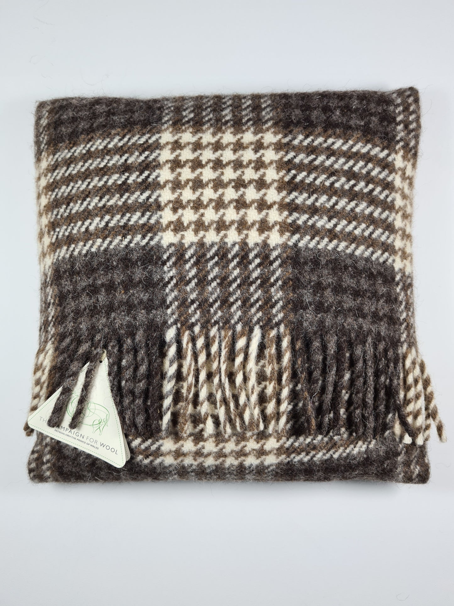 Shetland Wool Cushion - Houndstooth Tartan