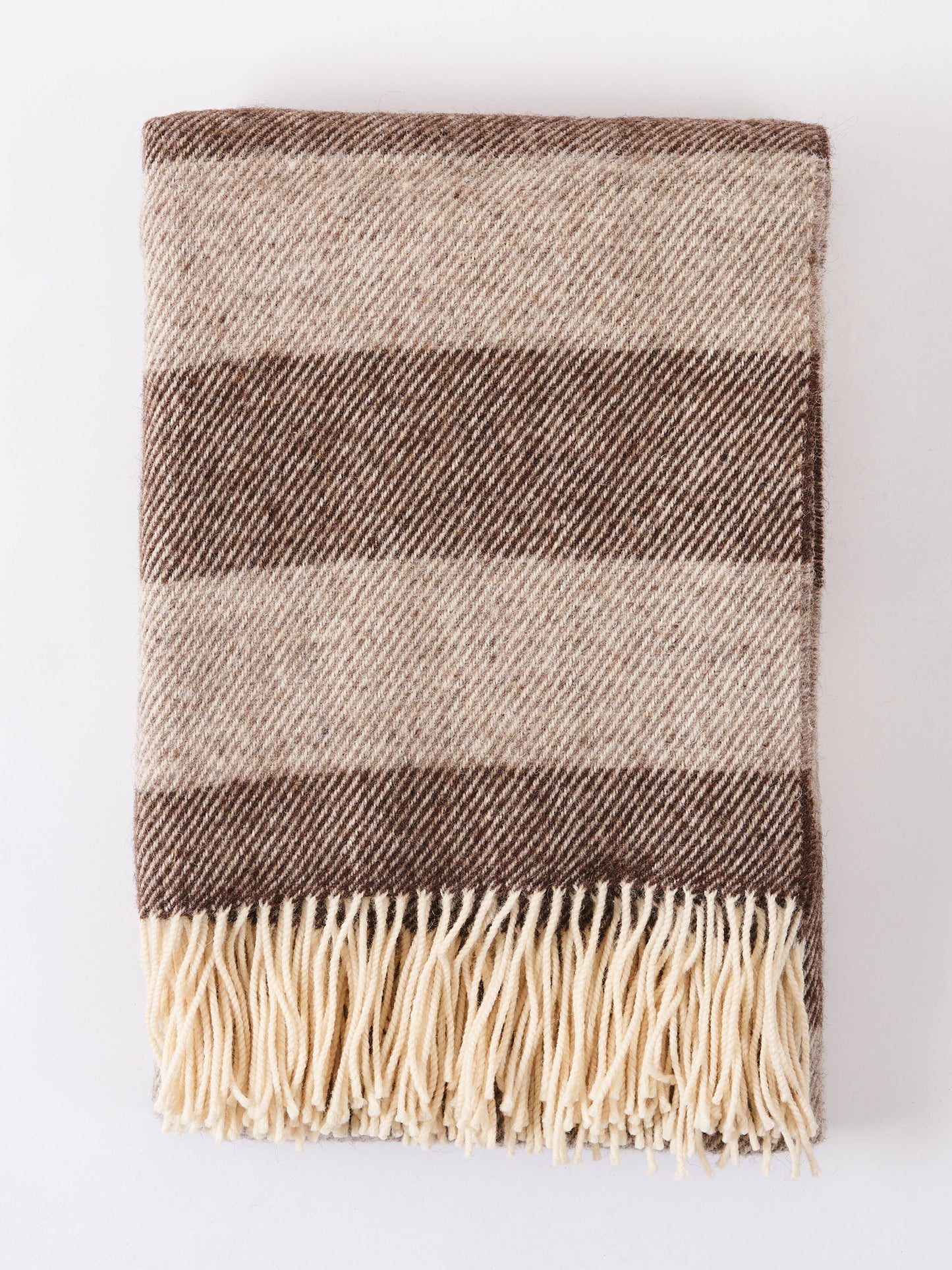 British Wool Throw Blanket - Fawn