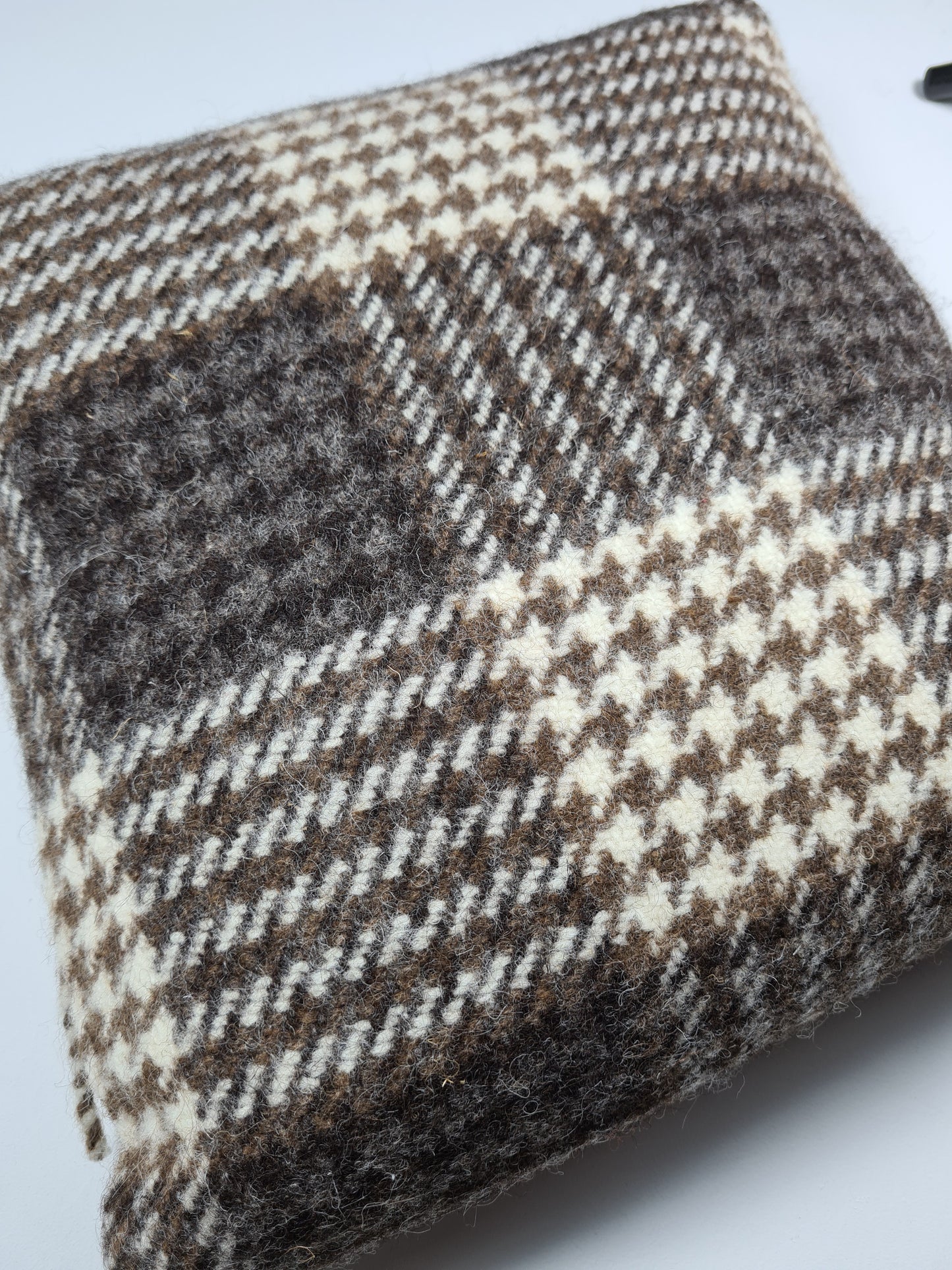 Shetland Wool Cushion - Houndstooth Tartan