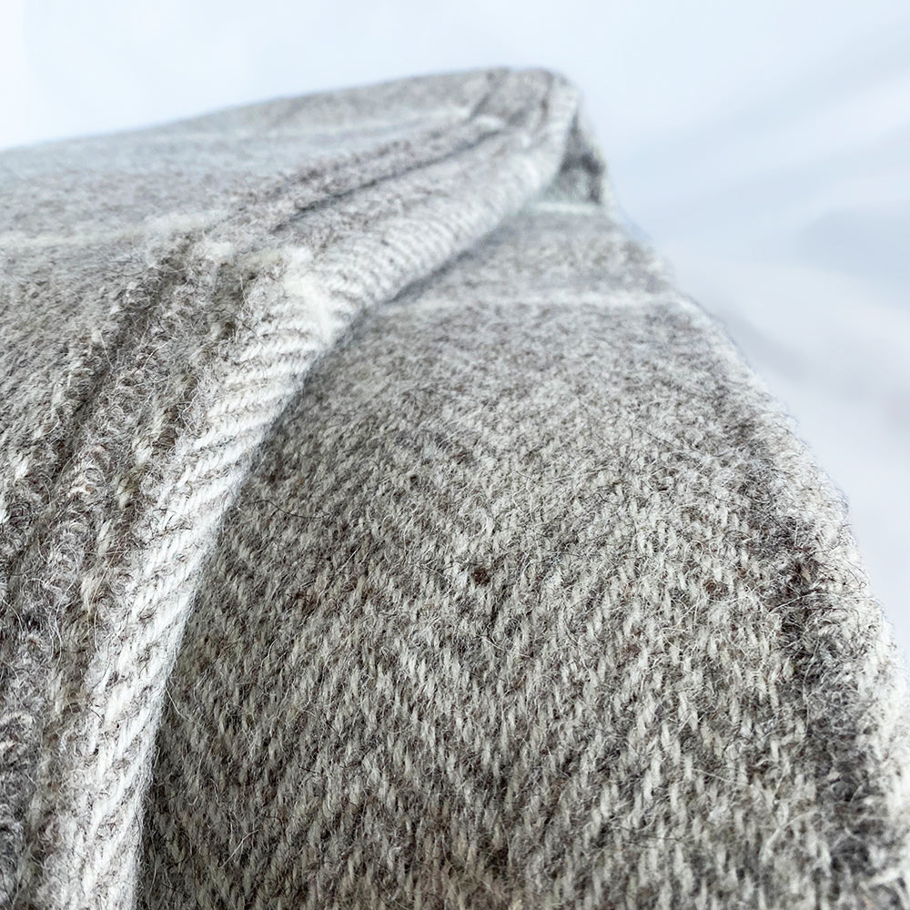 Lerwick Shetland Throw - Grey Herringbone