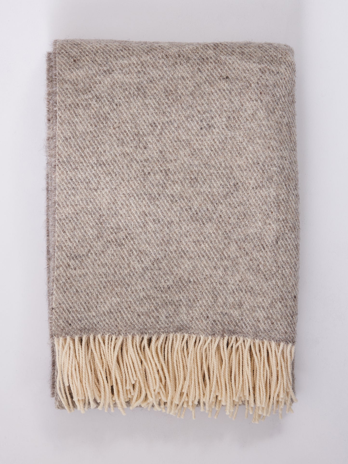 British Wool Throw Blanket - Grey